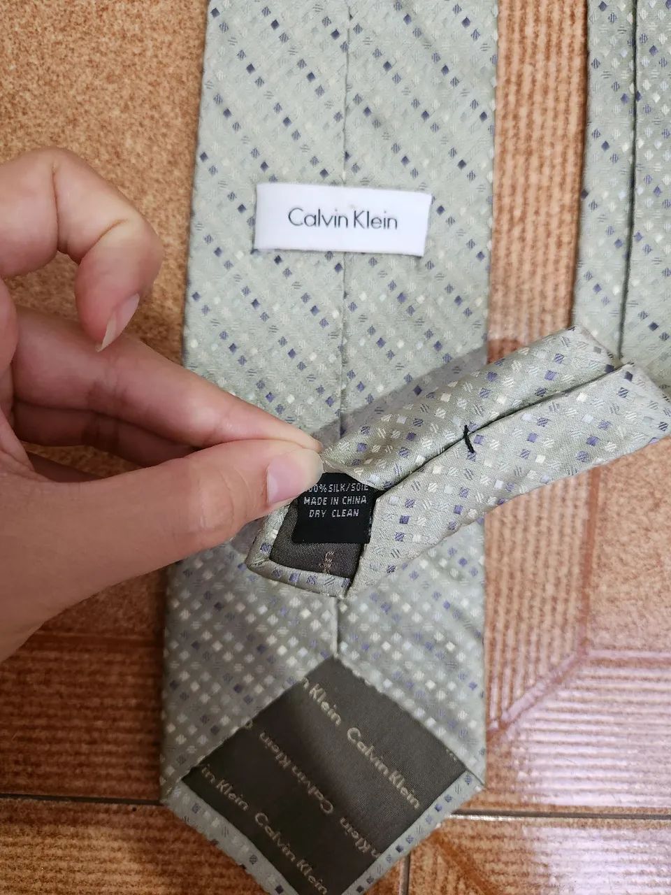 Gravata verde Calvin klein de seda - Foto 3