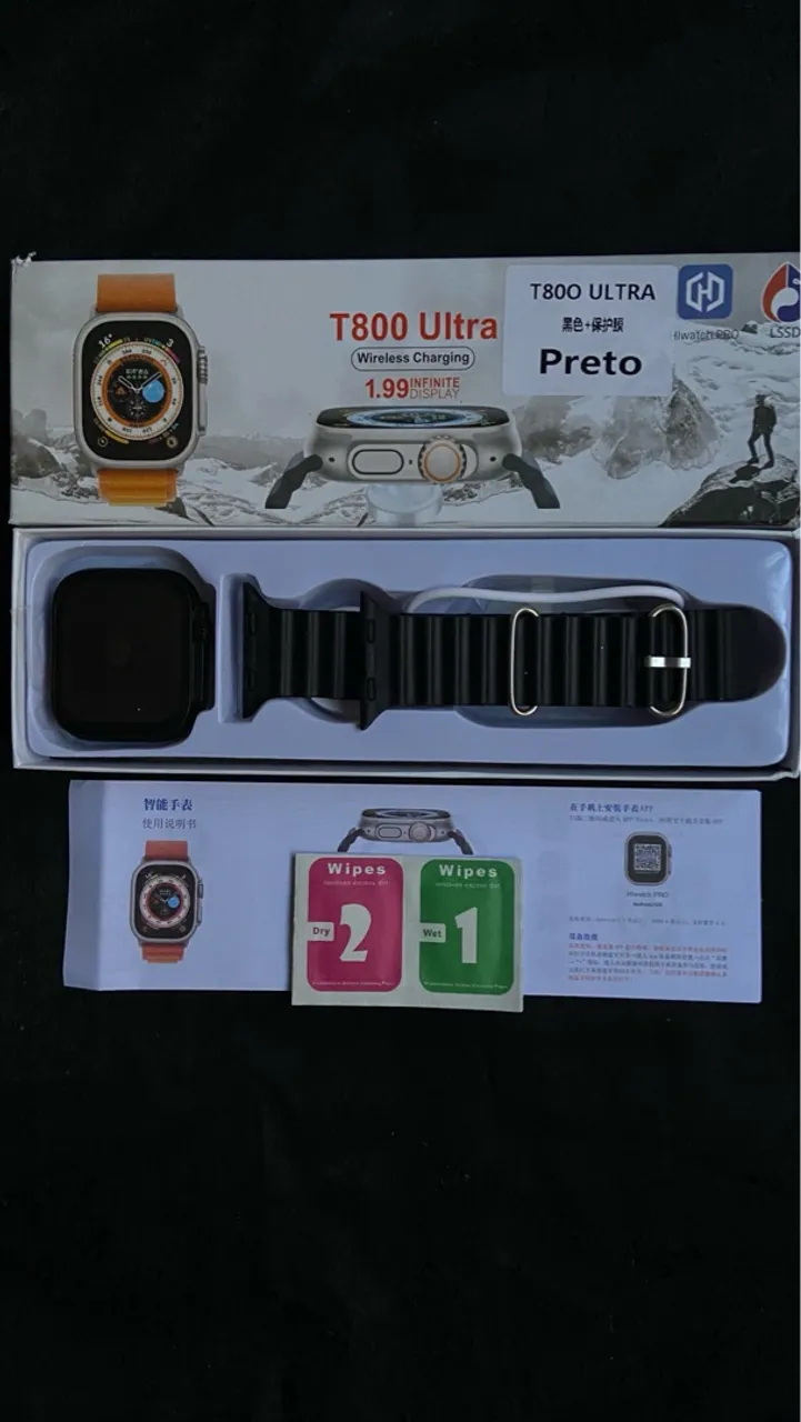 Smartwatch T800 Ultra Preto - Novo!