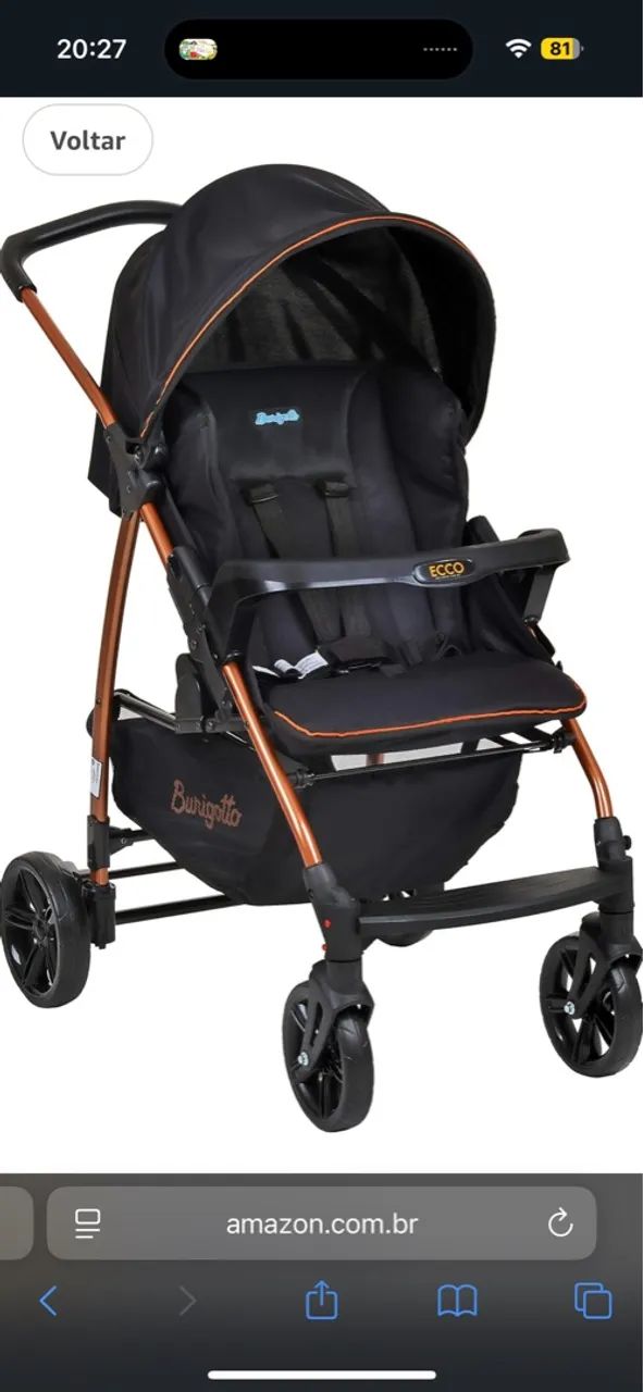 Carrinho Ecco Travel System Burigotto Carrinho De BebÃª Travel