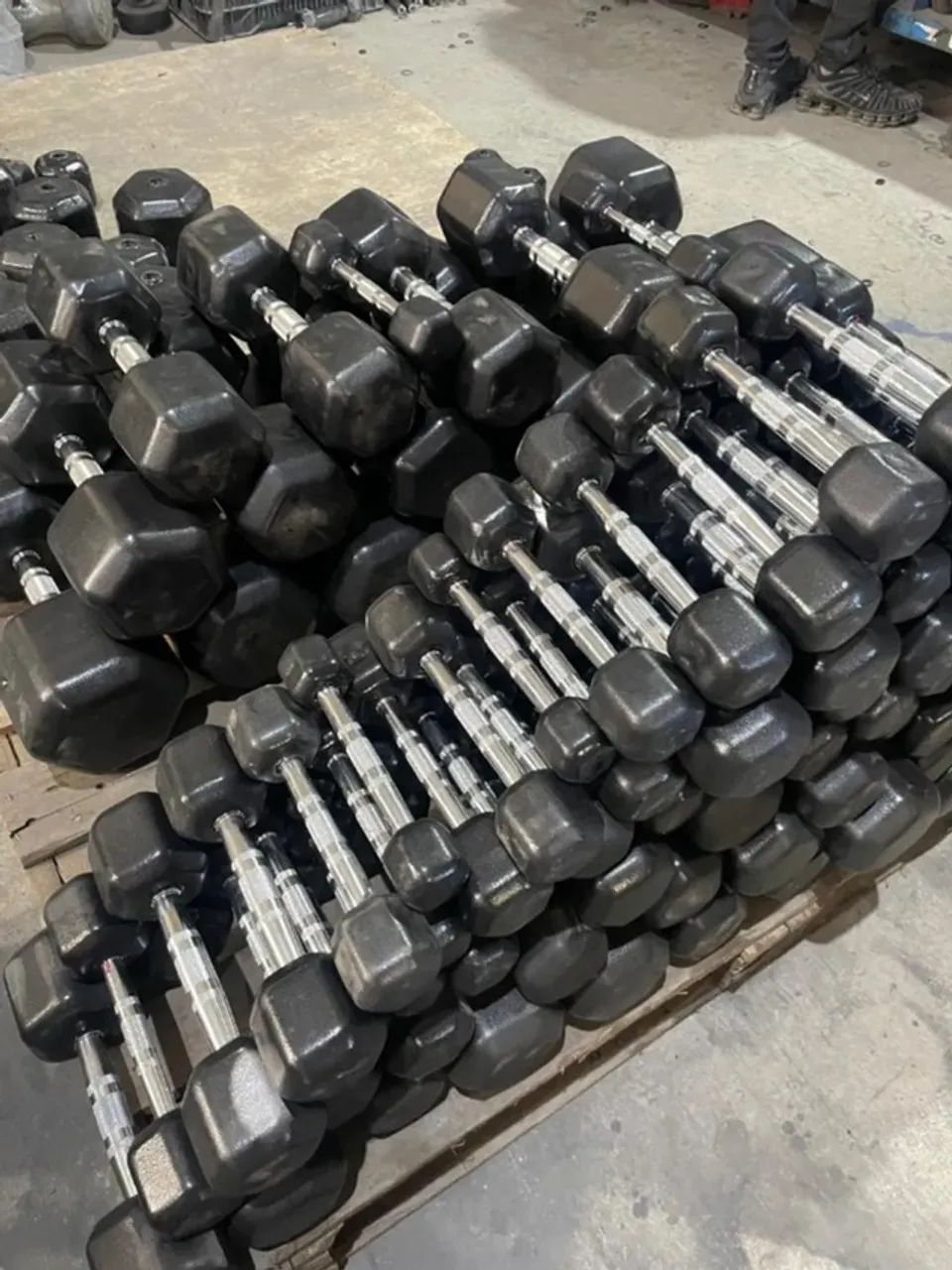 Kit Halter Sextavado Texturizado com pegada é aço cromado de 1 até 10kg + suporte - Foto 5