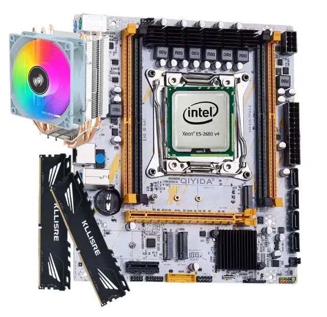 Kit Xeon X99 Qiyida K9S TPM 2.0, 2680V4, 16Gb Ram, Air400SE