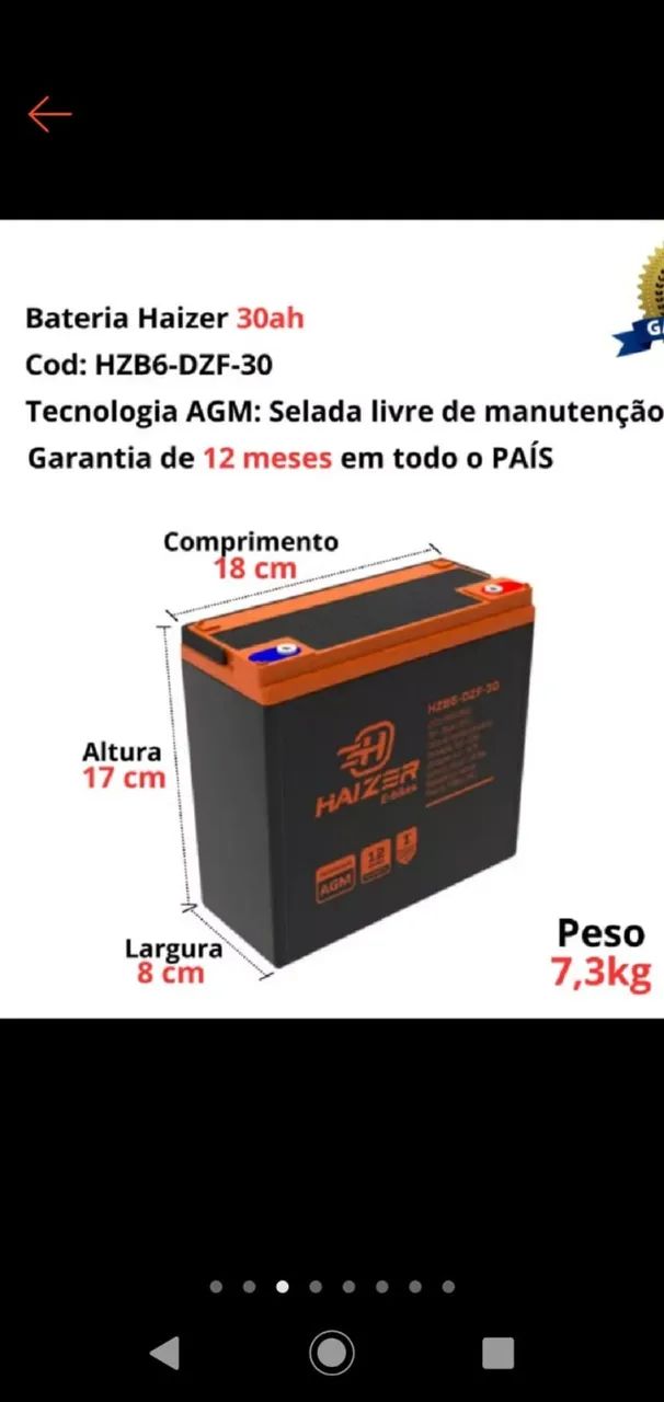 Bateria para moto ciclomotor eletricos e outro valor 400