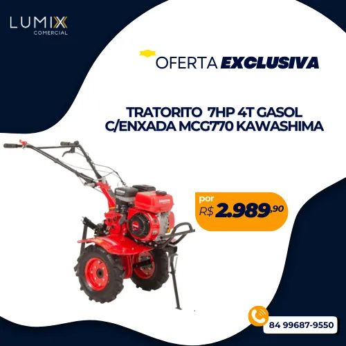 TRATORITO 7HP 4T A GASOLINA C/ ENXADA KAWASHIMA