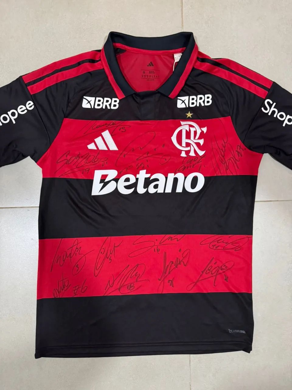 Camisa Flamengo Arrasca autografada pelo elenco 2026