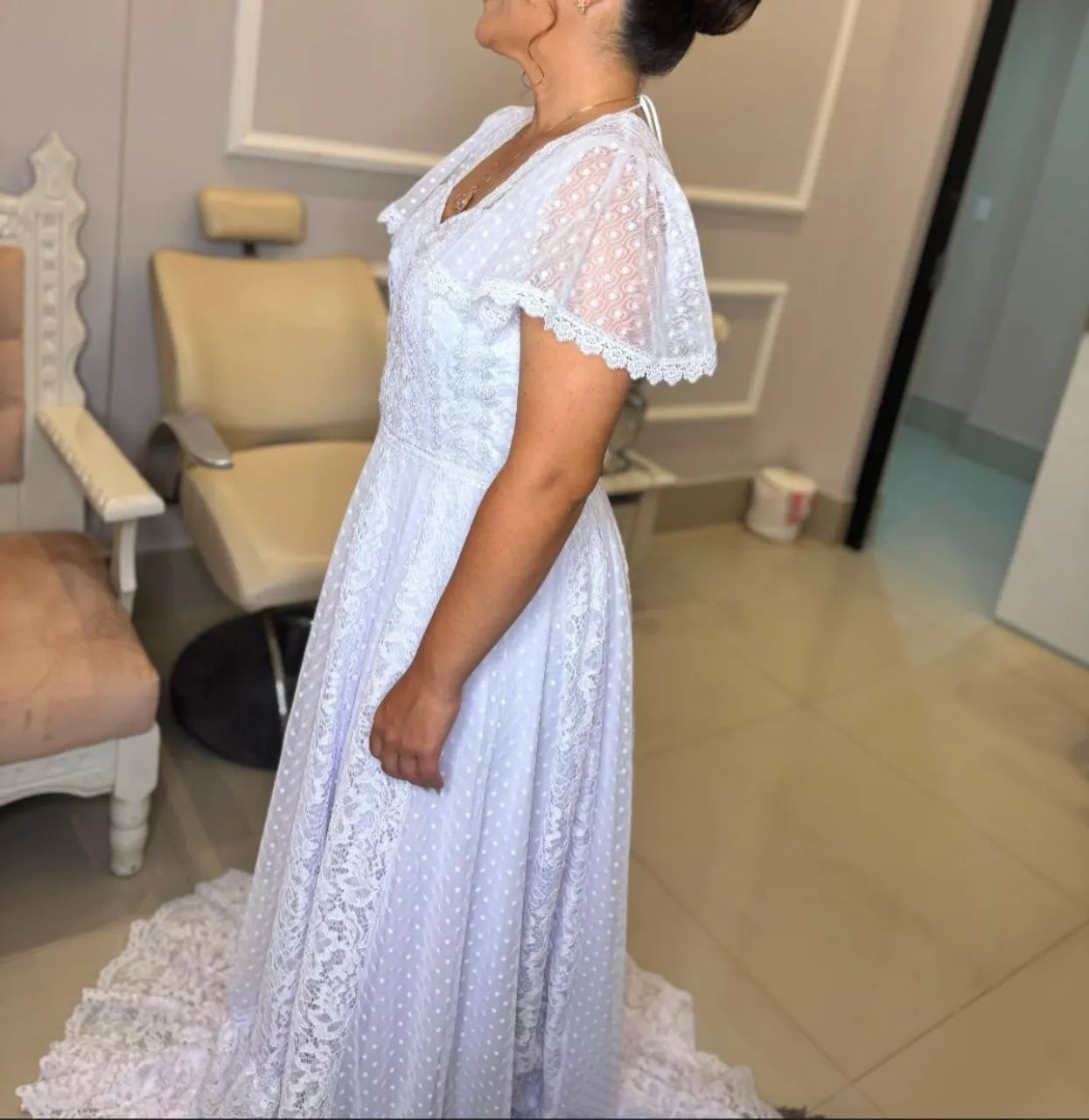 VESTIDO DE NOIVA LINDÍSSIMO BOHO. Usado apenas 1 VEZ - Foto 2