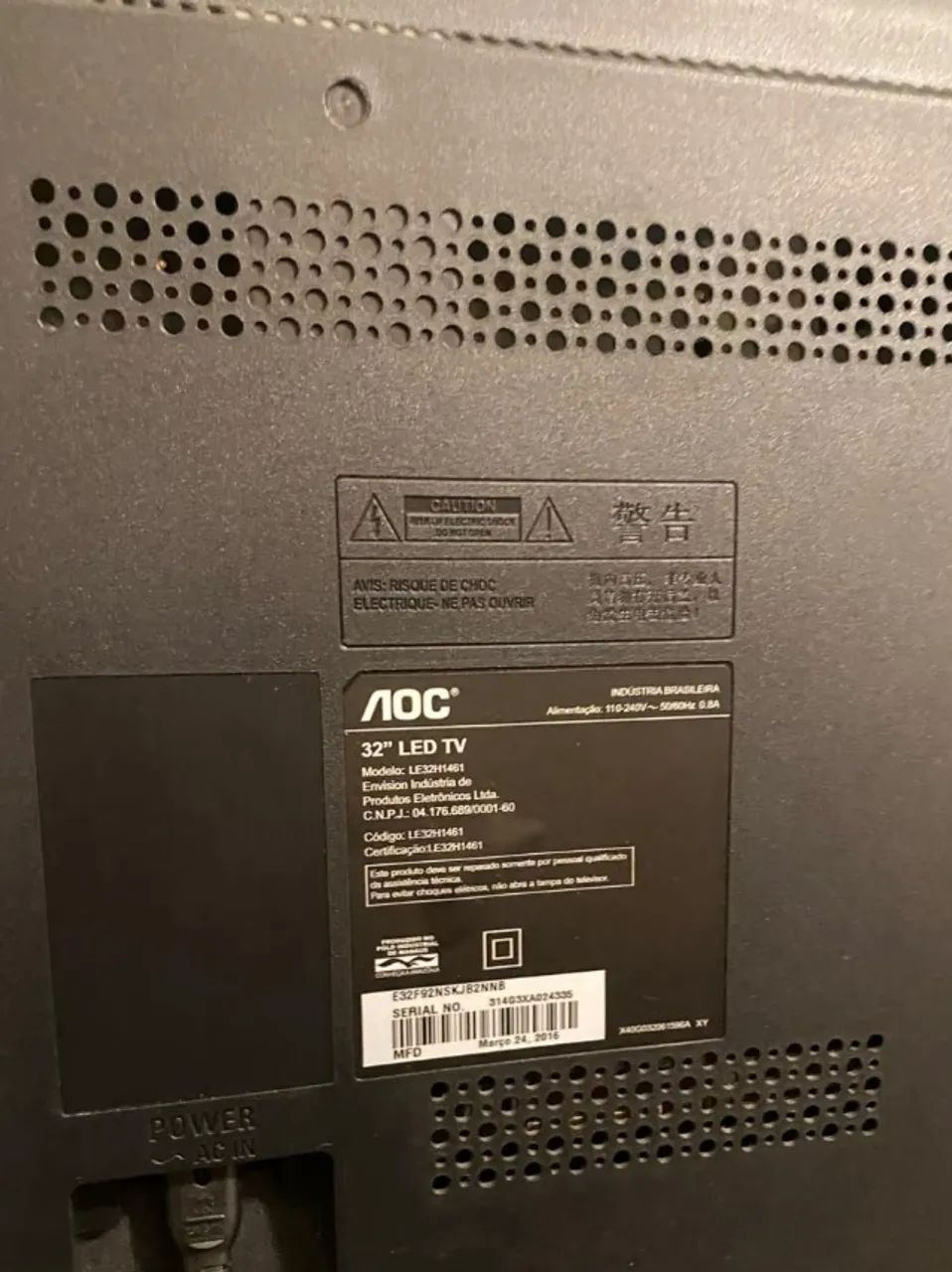 TV AOC LED - 32 polegadas - funcionando perfeitamente - Foto 2
