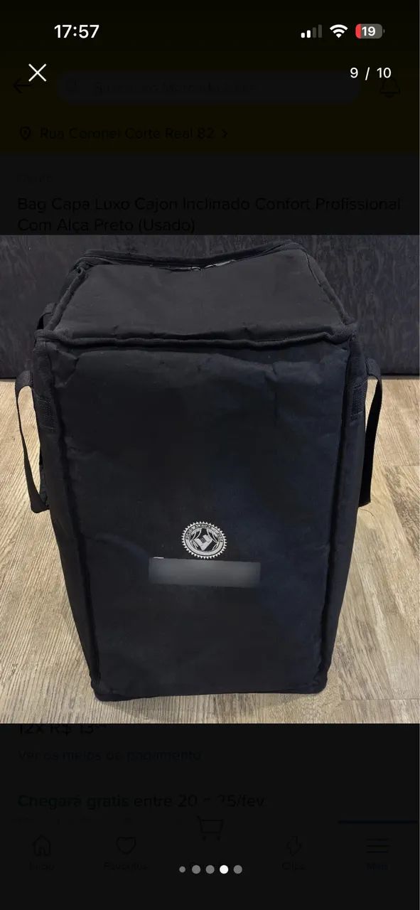 Bag Capa Luxo Cajon Inclinado Confort Profissional Com Alça Preto  - Foto 2