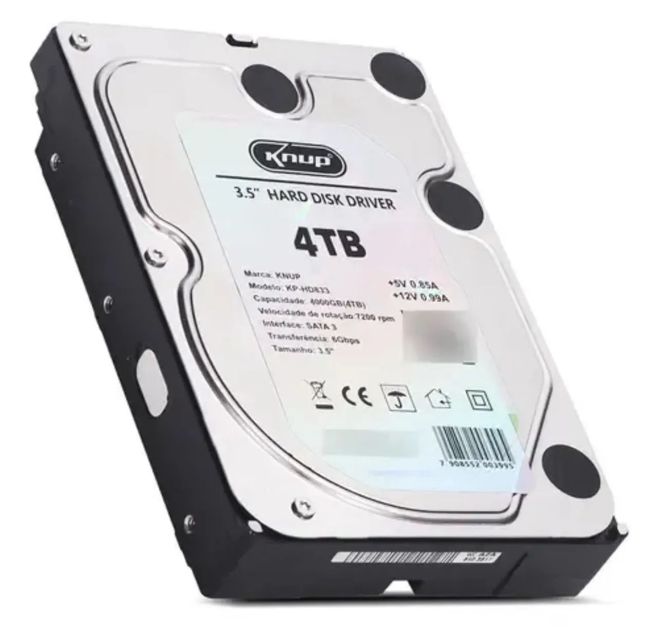 HD Interno 4TB Knup 3.5 SATA III 7200RPM 6Gbps Para PC DVR