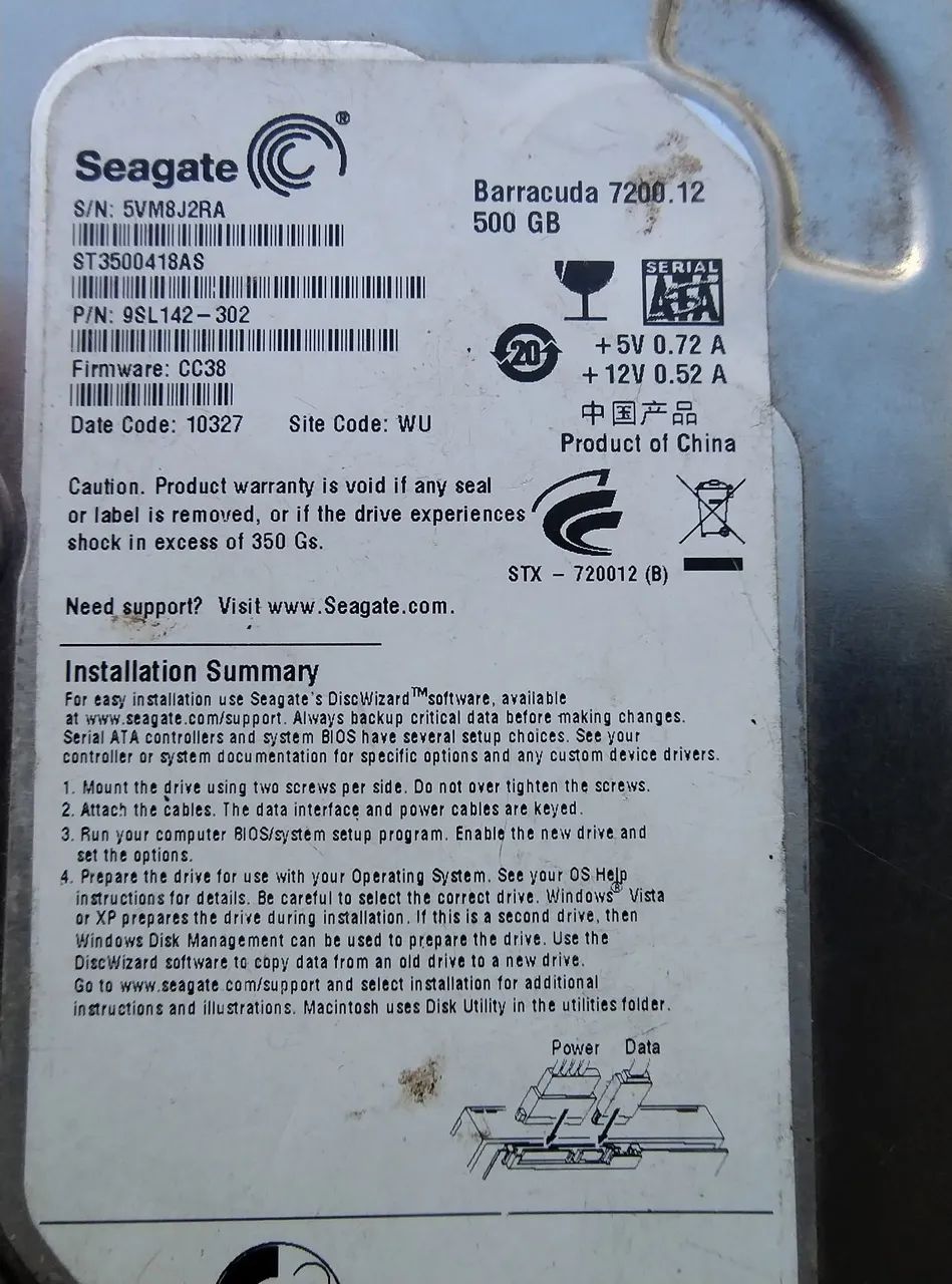 HD 500GB Seagate 3.5"