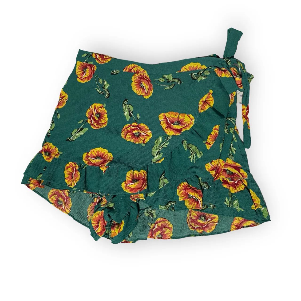 Short/saia verde floral feminino 