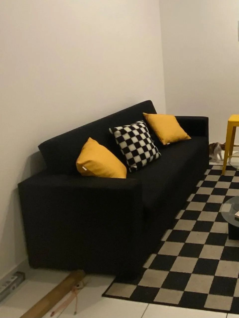 Sofá 3 lugares zoy suede preto - Foto 2