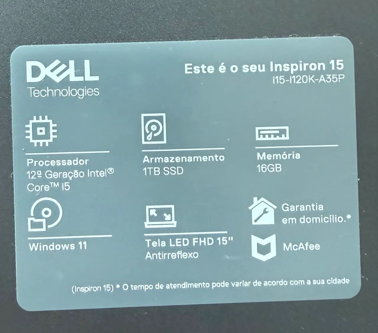 Dell Inspiron 15 ? i5 12ª Geração | 16GB RAM | SSD 1TB | Windows