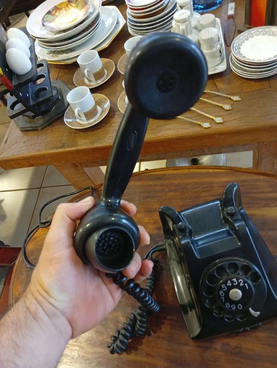 Telefone de baquelite Ericson preto - Foto 4