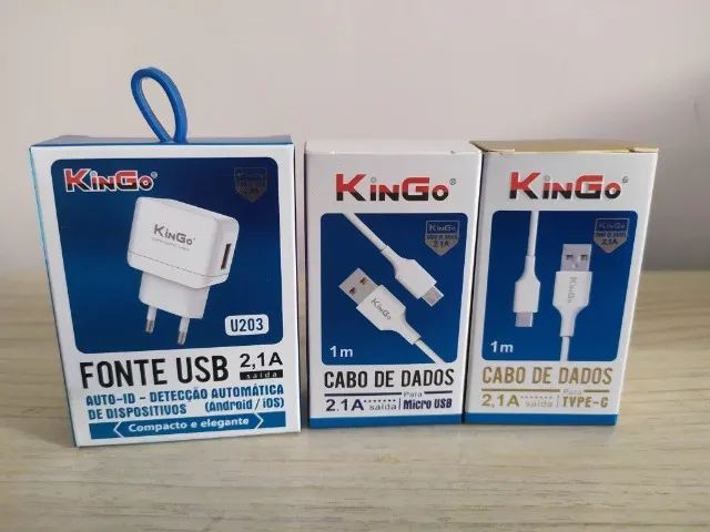 Carregador de Celular Kingo - V8 ou Tipo C