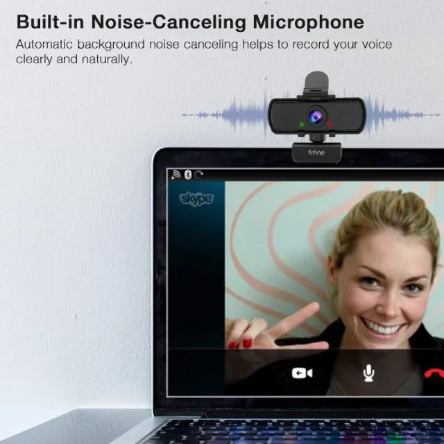 [Novo] Webcam FIFINE K420 2K 1440P USB com Microfone e Tripé, PC, Streaming, Home Office - Foto 4