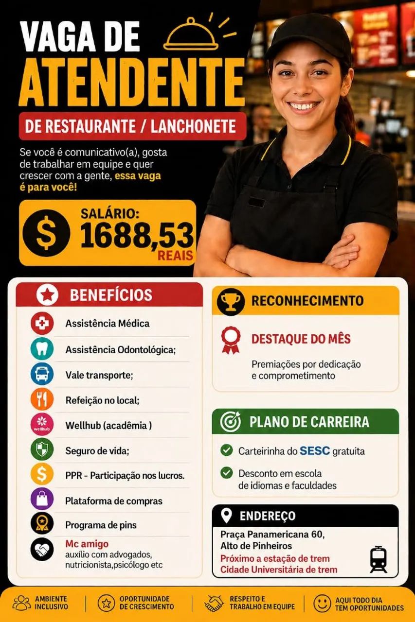 Atendente de Restaurante 