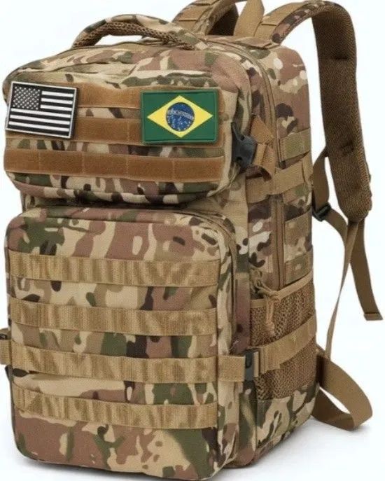 Mochila tática impermeável 40 litros camuflada