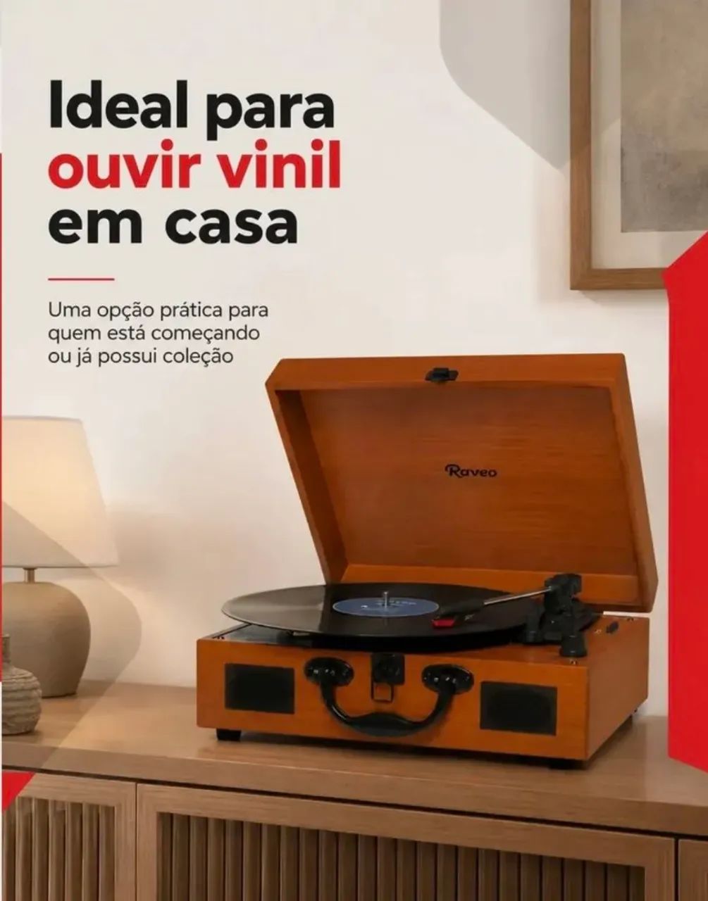 Vitrola maletinha Raveo - Foto 5
