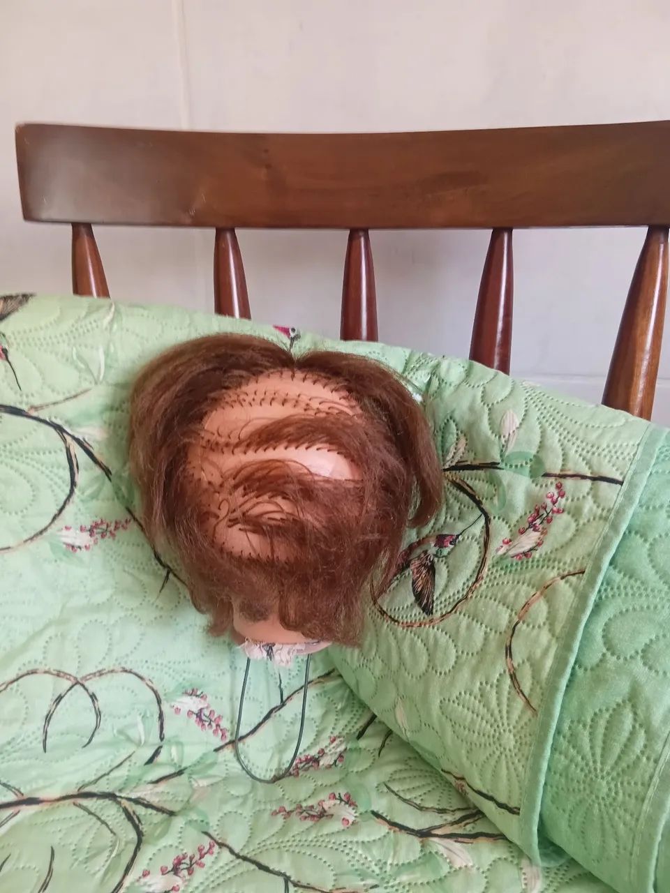 Cabeça  da boneca fofa antiga. - Foto 2