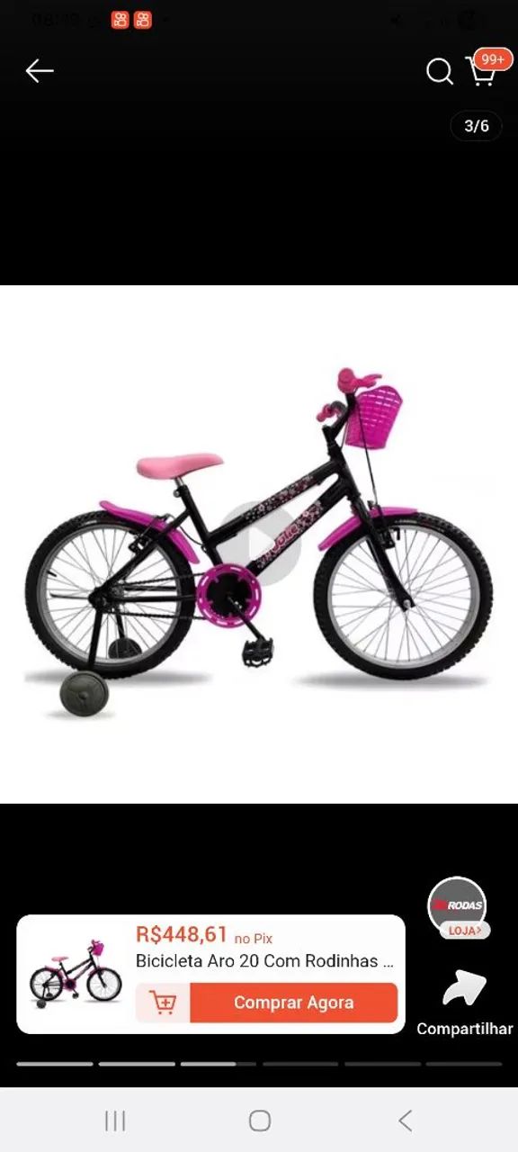 Bicicleta  infantil de menina - Foto 2