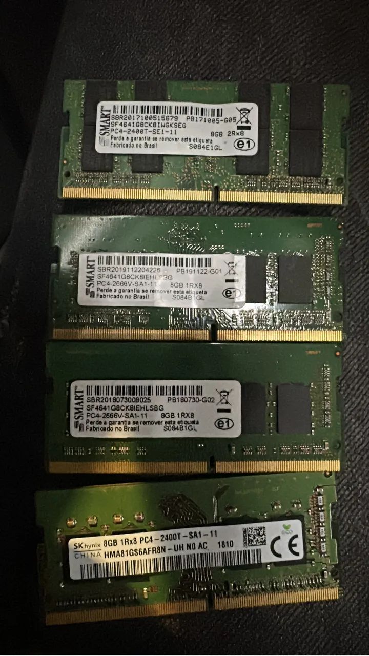 4 Memórias ddr4 8Gb note 