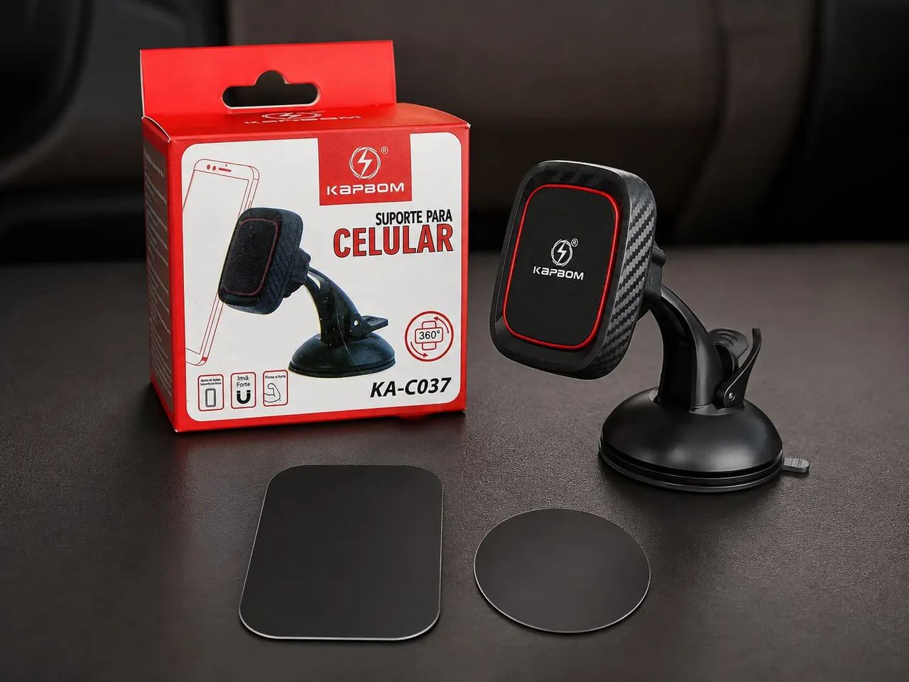 Suporte Magnético Veicular para Celular 360° Kapbom - Foto 2