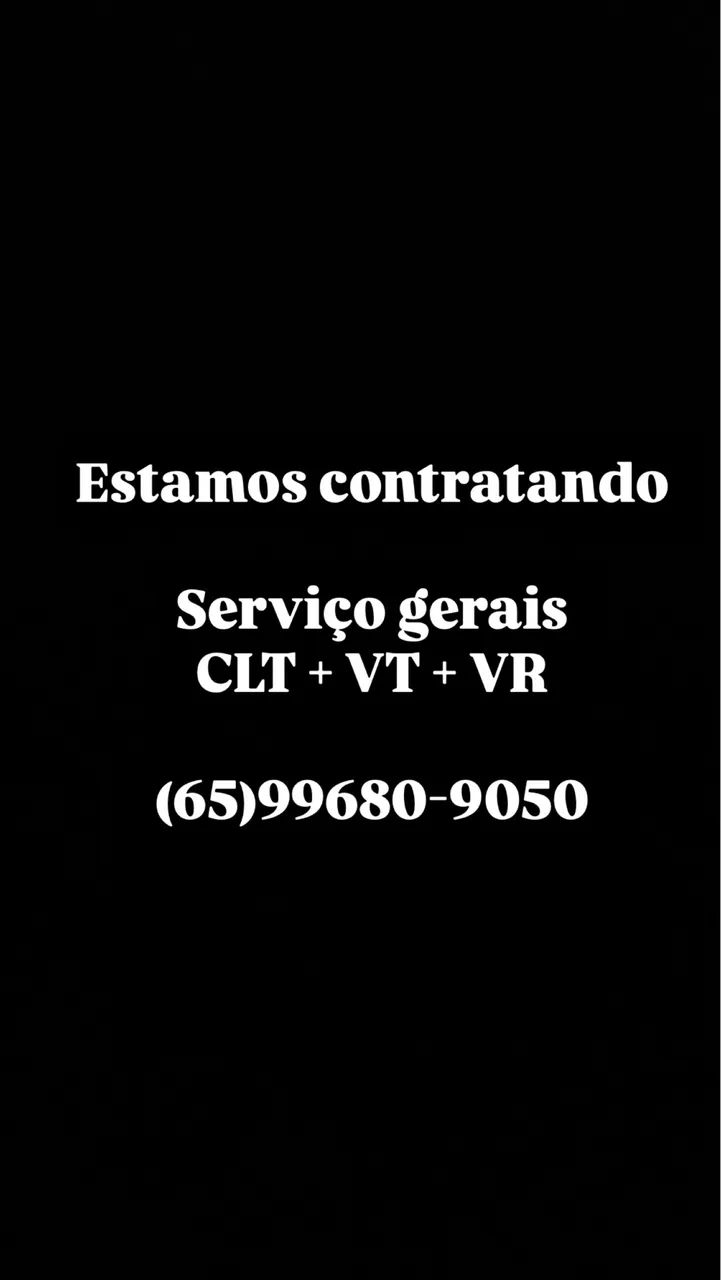 Vaga para serviços gerais 