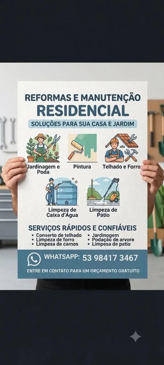 ?Serviços de Jardinagem, Pintura, Telhados e Limpezas
