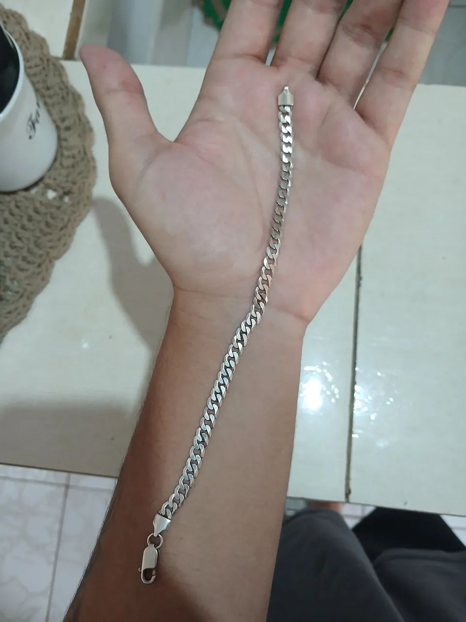 Pulseira prata 925 Masculina - Foto 2