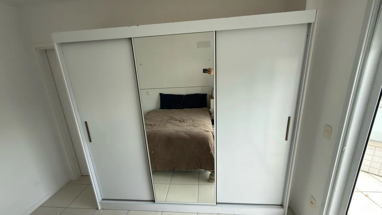 Guarda-roupa Casal com Espelho 3 Portas de Correr - Foto 3