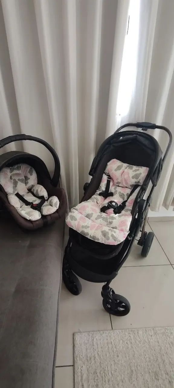Carrinho de bebê+ bebê conforto  - Foto 3