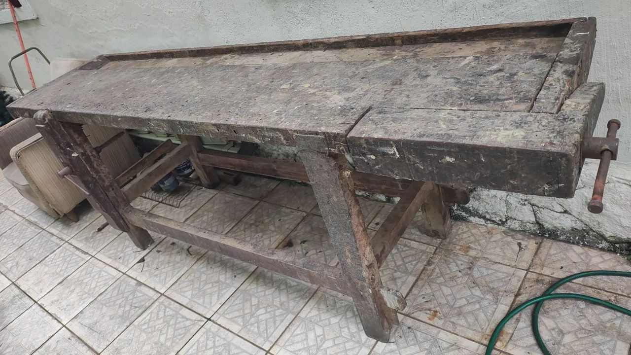 Bancada de marcenaria antiga com 2 morças  - Foto 5