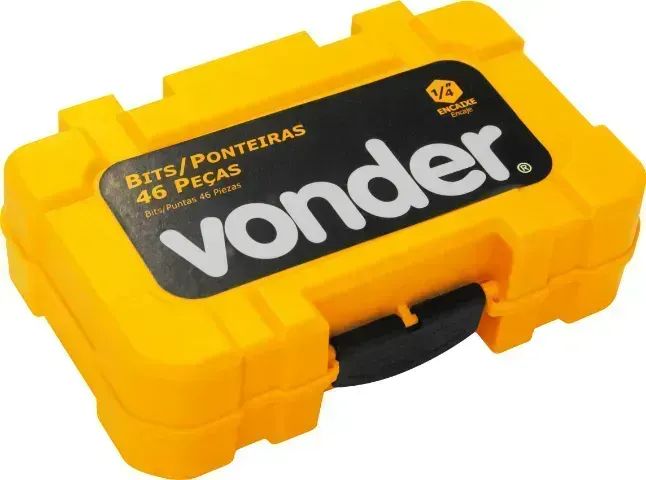 Jogo de bits/ponteiras, com 46 peças, encaixe sextavado de 1/4", Vonder - Foto 2