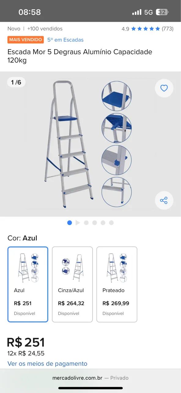 ESCADA 5 DEGRAUS MOR