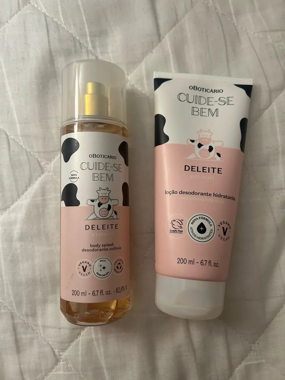 Kit O Boticário De Leite Body Splash e Creme 
