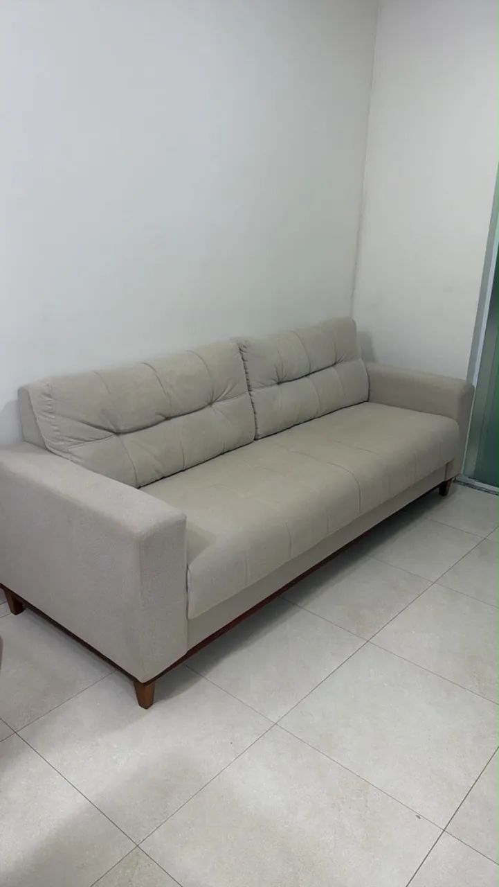 Sofá de linho limpo e hipermeabilizado - impecável - Foto 2