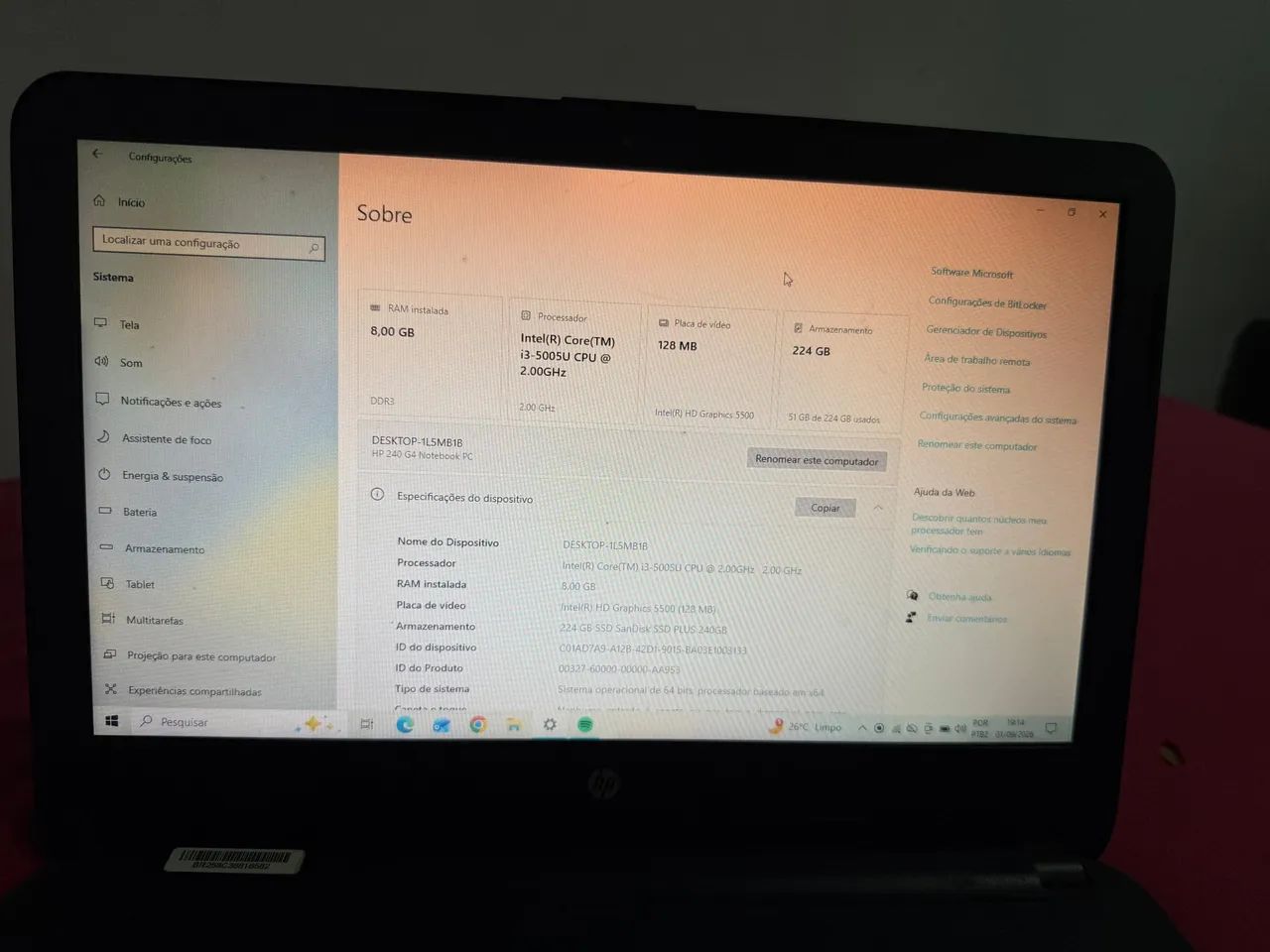 Notebook PC HP 240 G4 - Seminovo - Foto 4