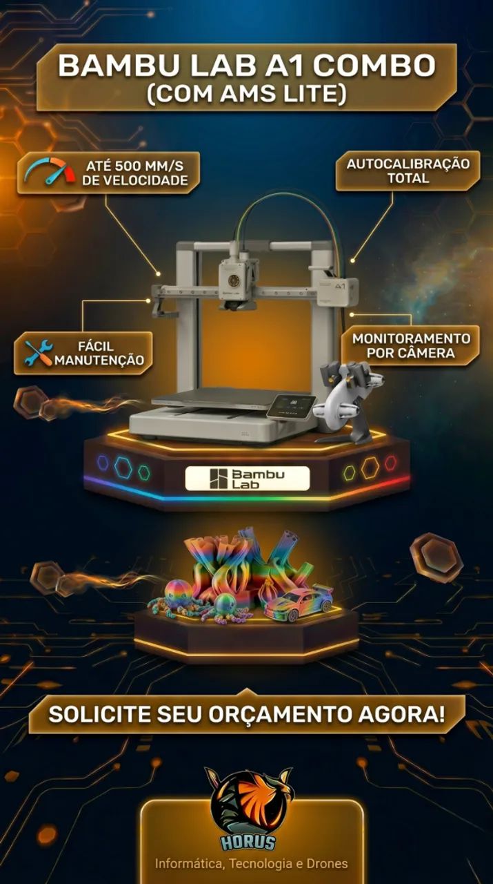 Impressora 3D Bambulab A1 COMBO Com AMS NOVA - Foto 2