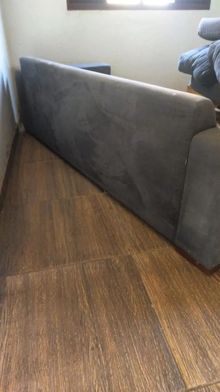 Sofá Cinza Escuro 3 Lugares 2,15m - Almofadas Removíveis e capas com Zíper - Foto 4