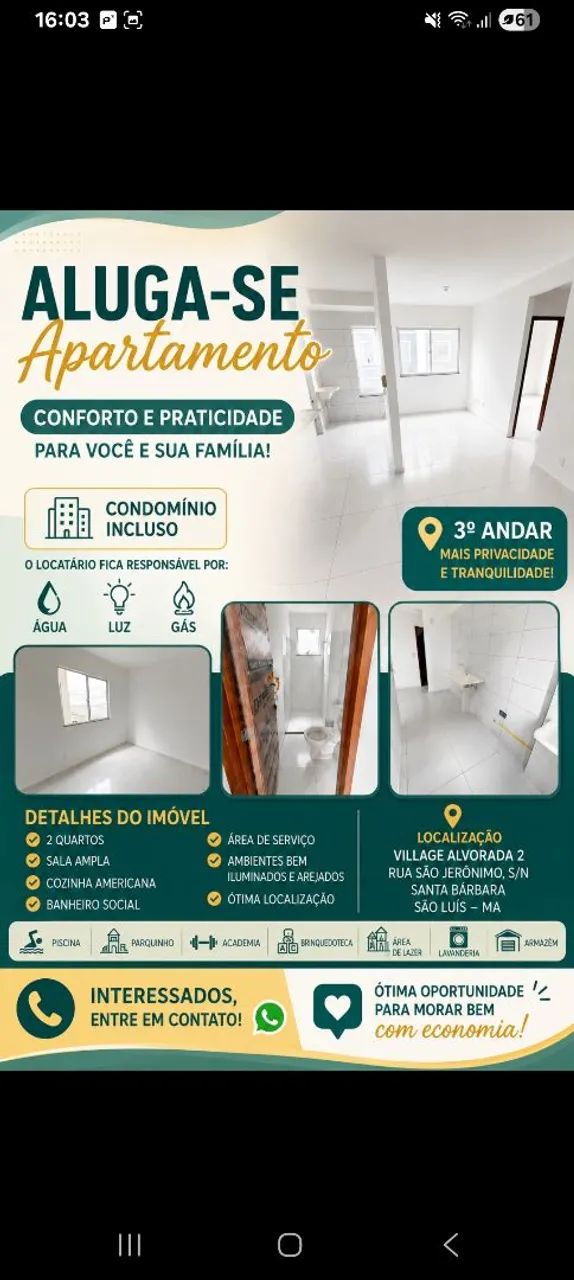 Alugo Apartamento 