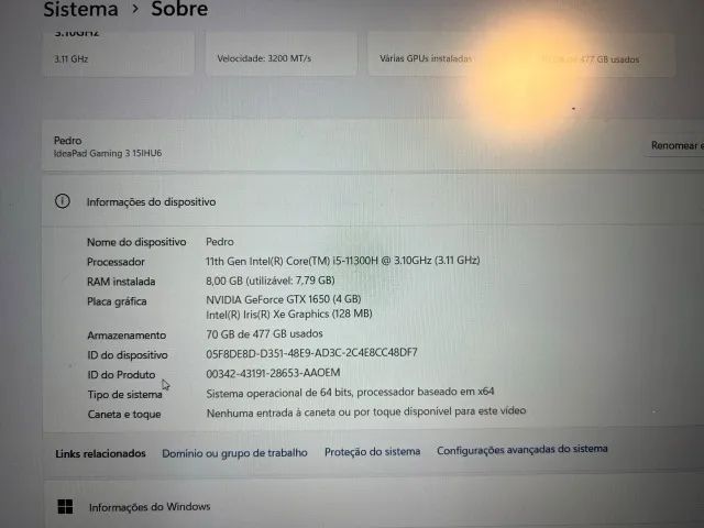 Notebook Gamer Lenovo IdeaPad 3i Nvidia  - Foto 2