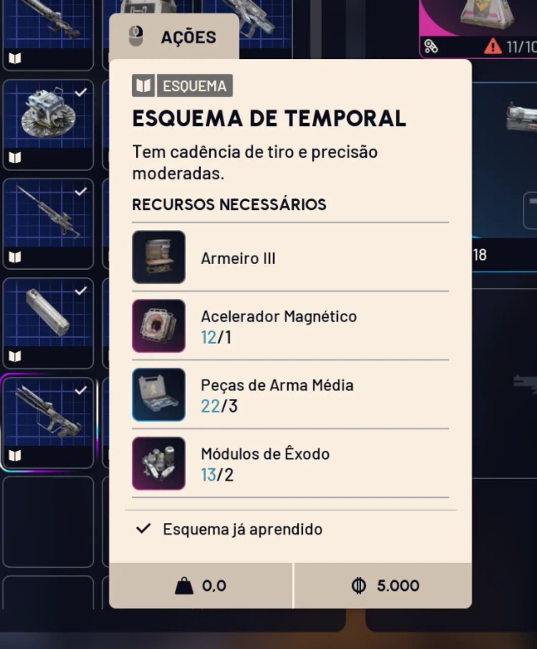 Esquema Temporal I - Tempest I Blueprint - Arc Raiders