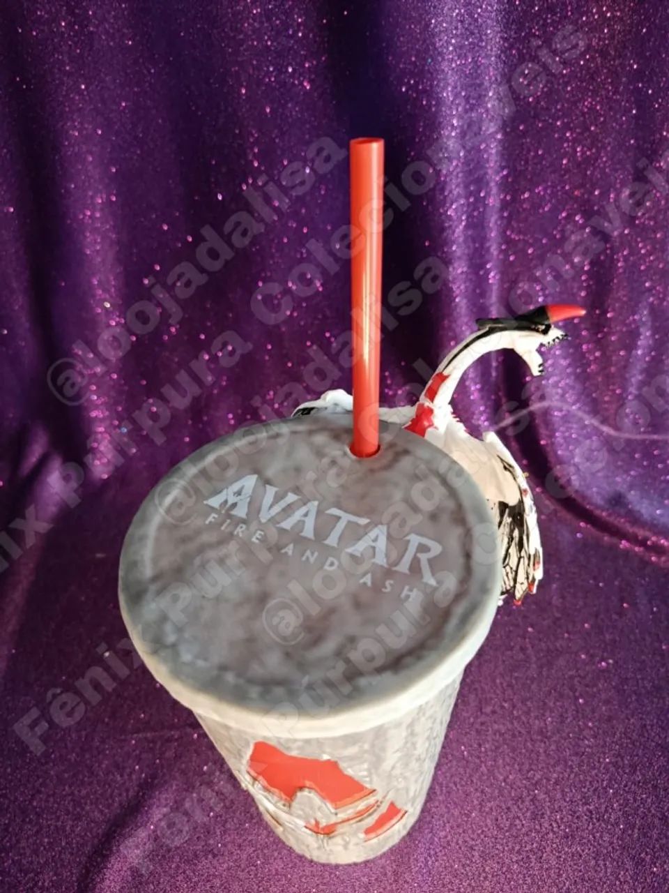 Copo Com Led Avatar Fogo e Cinzas Cinemark Versão Cinza Banshee Ikran Disney Original Novo - Foto 5