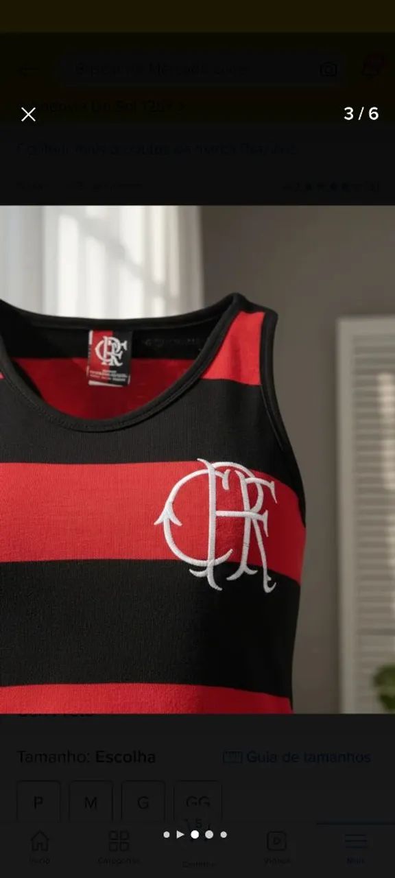 Regata Flamengo Feminina Original algodão  - Foto 3