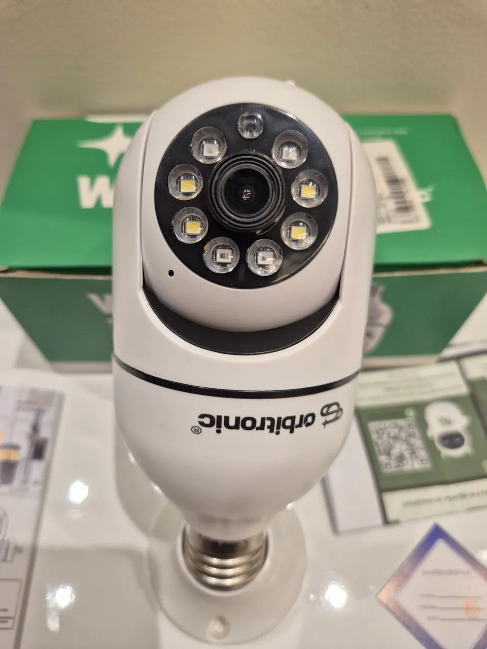 Câmera de segurança panorâmica wifi com rastreio de movimento