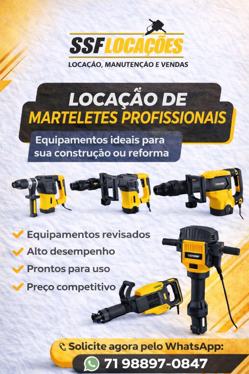 LOCAÇÃO / ALUGUEL DE MARTELETES 