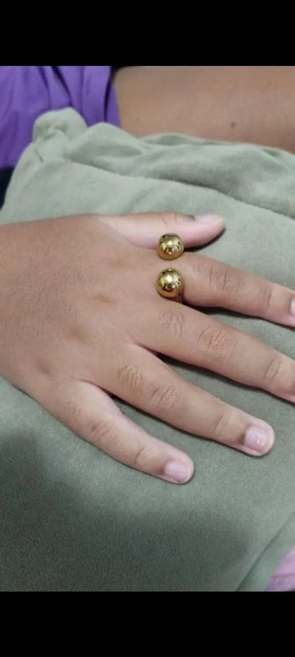 Anel em aço inoxidável dourado  - Foto 5