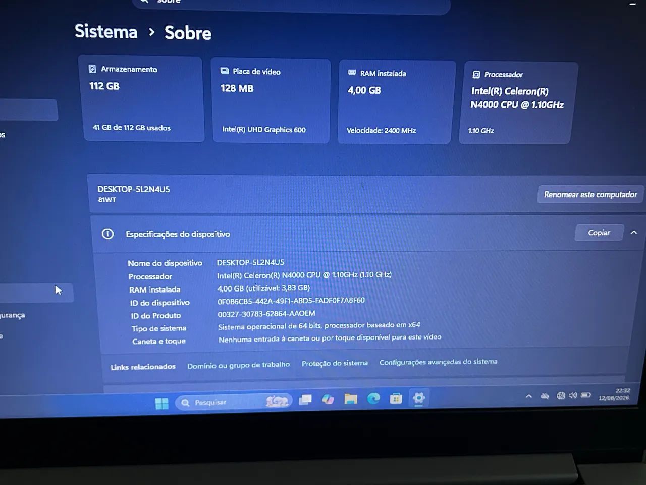 Notebook Lenovo com SSD e Pacote Office  - Foto 4