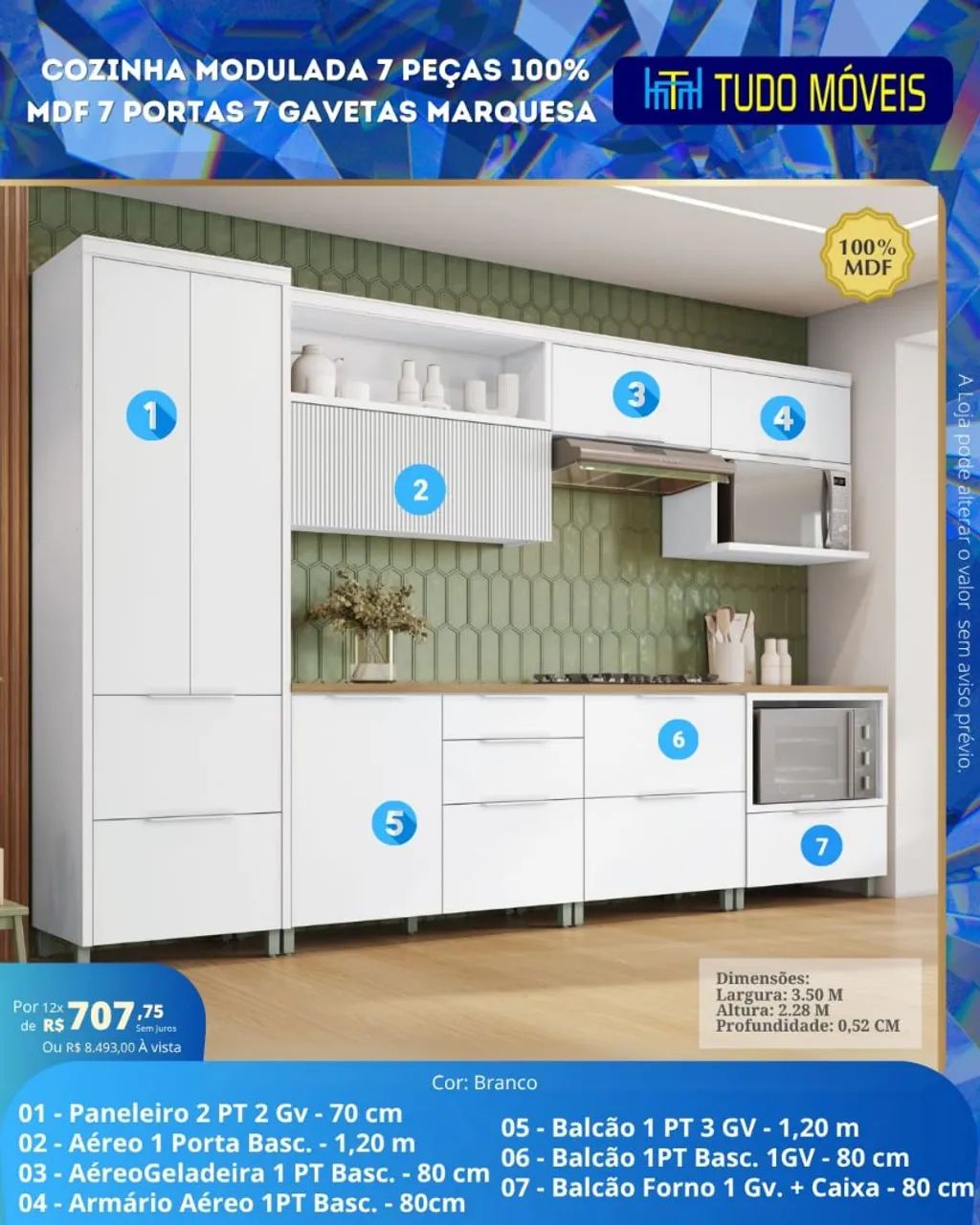 OK Cozinha Modulada 7 Peças "G"