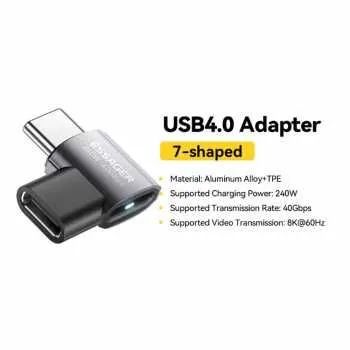 Essager usb 4.0 40Gbps 240w 90 graus  - Foto 2